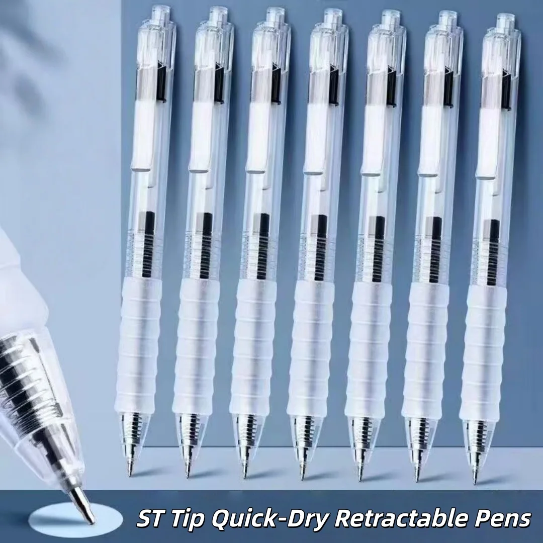 

Homework Essential Retractable Pens 6Pcs Set, ST Tip Quick Dry Gel Pens with Cloud Grip, School Stationery for Kids & Students