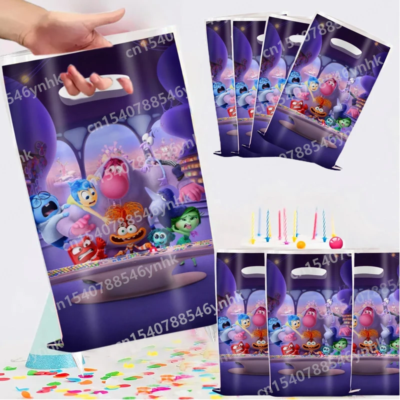 Cartoon Inside Out Theme 10pcs/lot Happy Birthday Party Girls Kids Boys Favors Gifts Surprise Candy Bags Decorations Loot Bags