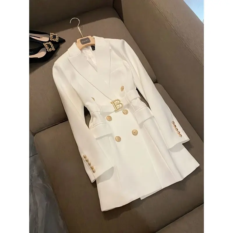 

2024 Women New Design Sense Niche Waist Cinching Skirt Small Medium Long Style Socialite Suit Dress Women's High-end Temperament