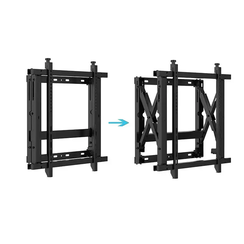 30~75" LCD Video Wall Front Maintenance Hydraulic Push Type Wall Mount TV Bracket For Advertising Display