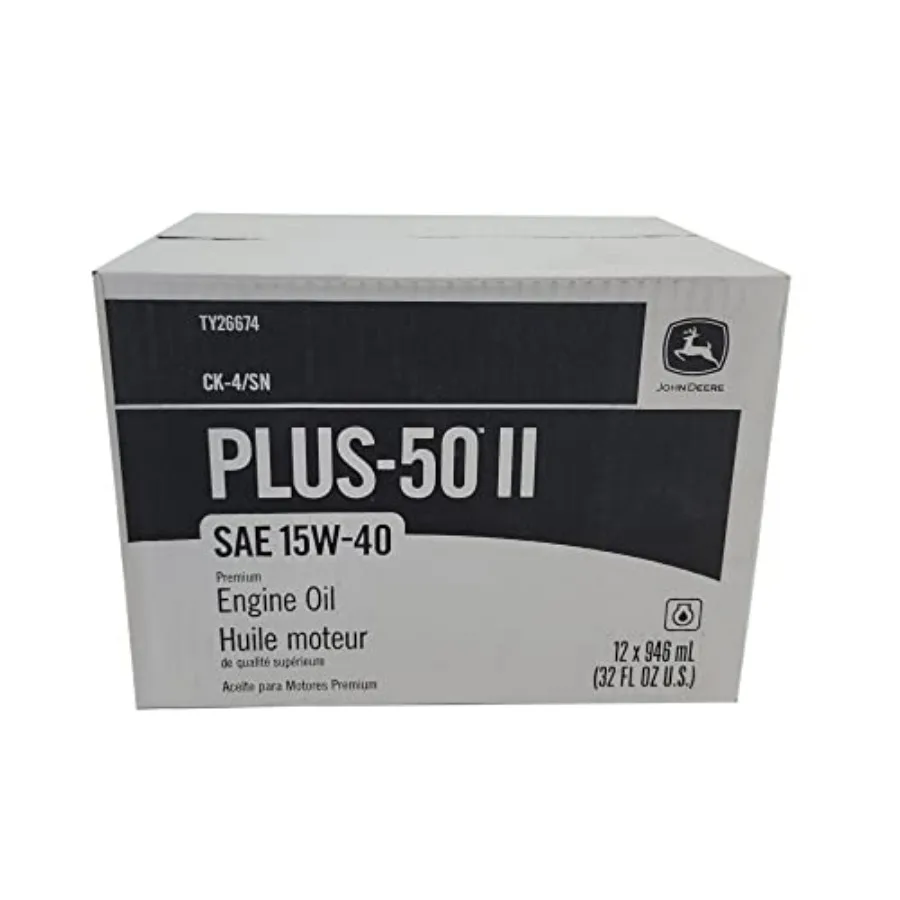 عالي الأداء 12 عبوة 32 أونصة. زيت المحرك Plus50 SAE 15W40 للشاحنات الثقيلة والآلات الصناعية حماية طويلة الأمد E #1