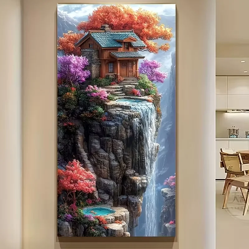 

Cliff водопад гигантский древний пейзаж деревьев 5D Diy алмазная живопись большой размер наборы крестиков Алмазная мозаика вышивка