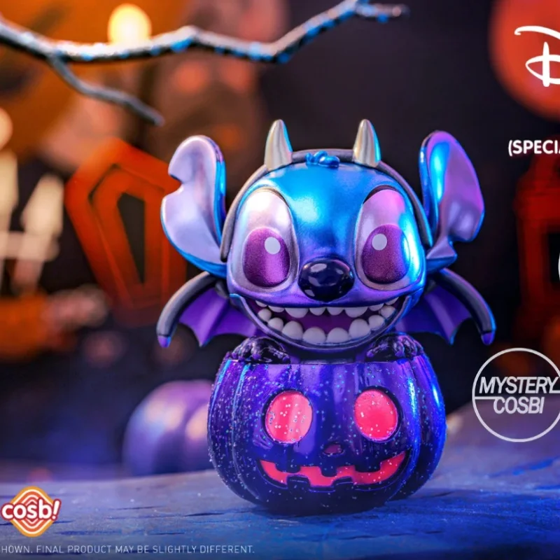 Genuíno disney mickey mouse e amigos abóbora série caixa cega caixa mistério presente de halloween brinquedo do miúdo figuras de ação mini figuras