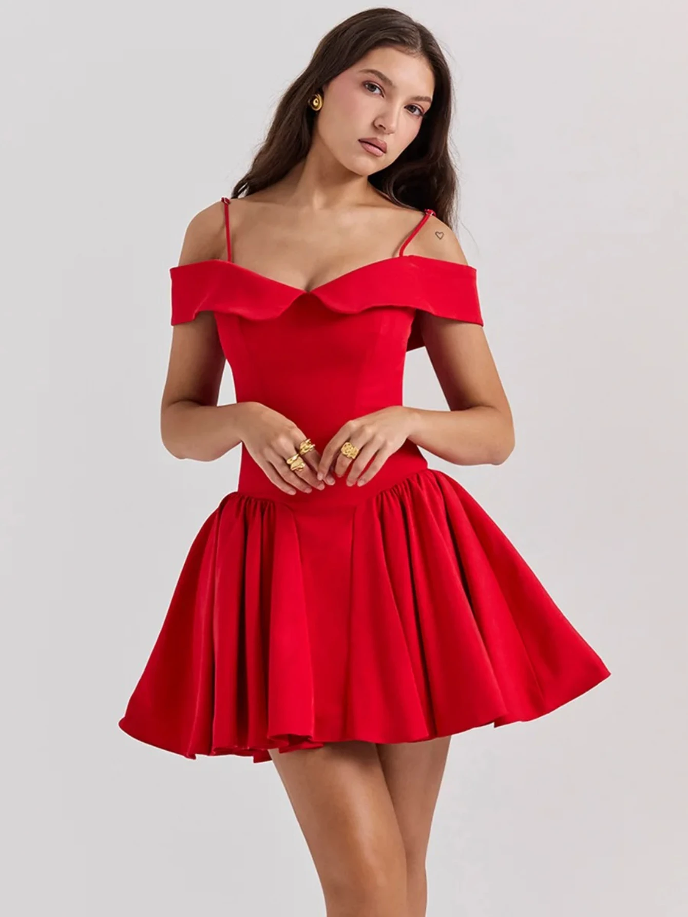 

Summer Elegant and Pretty Women's Dresses Mini Off The Shoulder Party Dress Lovely A Line Birthday Dress for Women