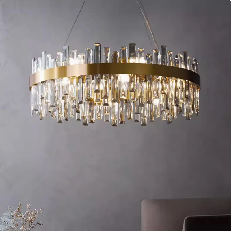 

2023 New Hot sale Ring Lamp For Dining Table Center Living Room Restaurant Bedroom Crystal Chandelier LED Decor Indoor Lighting