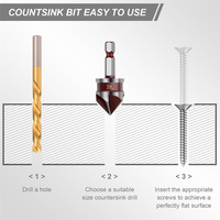 AB66-82 Degree HSS Countersink Drill Bit Set 5PCS Counter Sink Bits For Wood,Metal Plastic