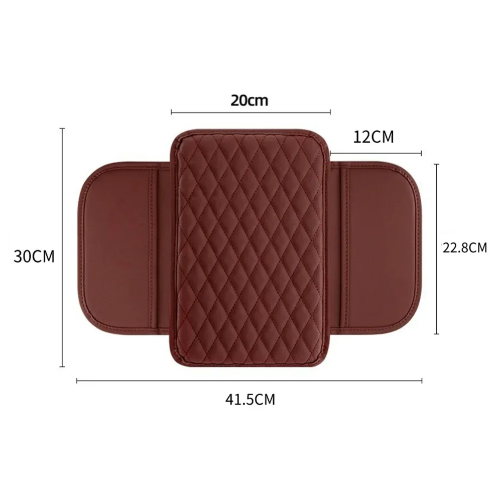 PU Leather Car Arm Rest Cushion Anti Scratch Armrest Protection Cover Center Console Box Protector with Storage Pocket