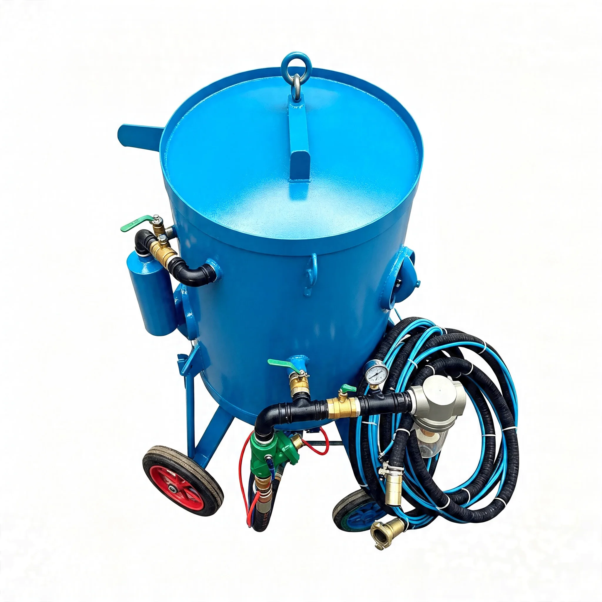 Pneumatic Abrasive Blasting Tank 400L-800L Portable Sandblaster Machine with Wheels for Garage