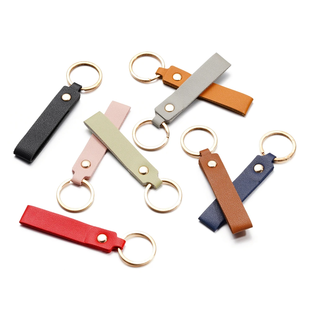 1/5pcs PU Leather Keychain Business Gift Leather Key Chain for Men Women Car Key Strap Waist Wallet KeyChains Keyrings