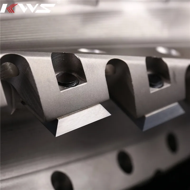 KWS 100mm*35mm*120mm Heavy Duty Helical Spiral Planer Cutterhead W/ Indexable Inserts For Solid Wood Planing Manufacturer Outlet