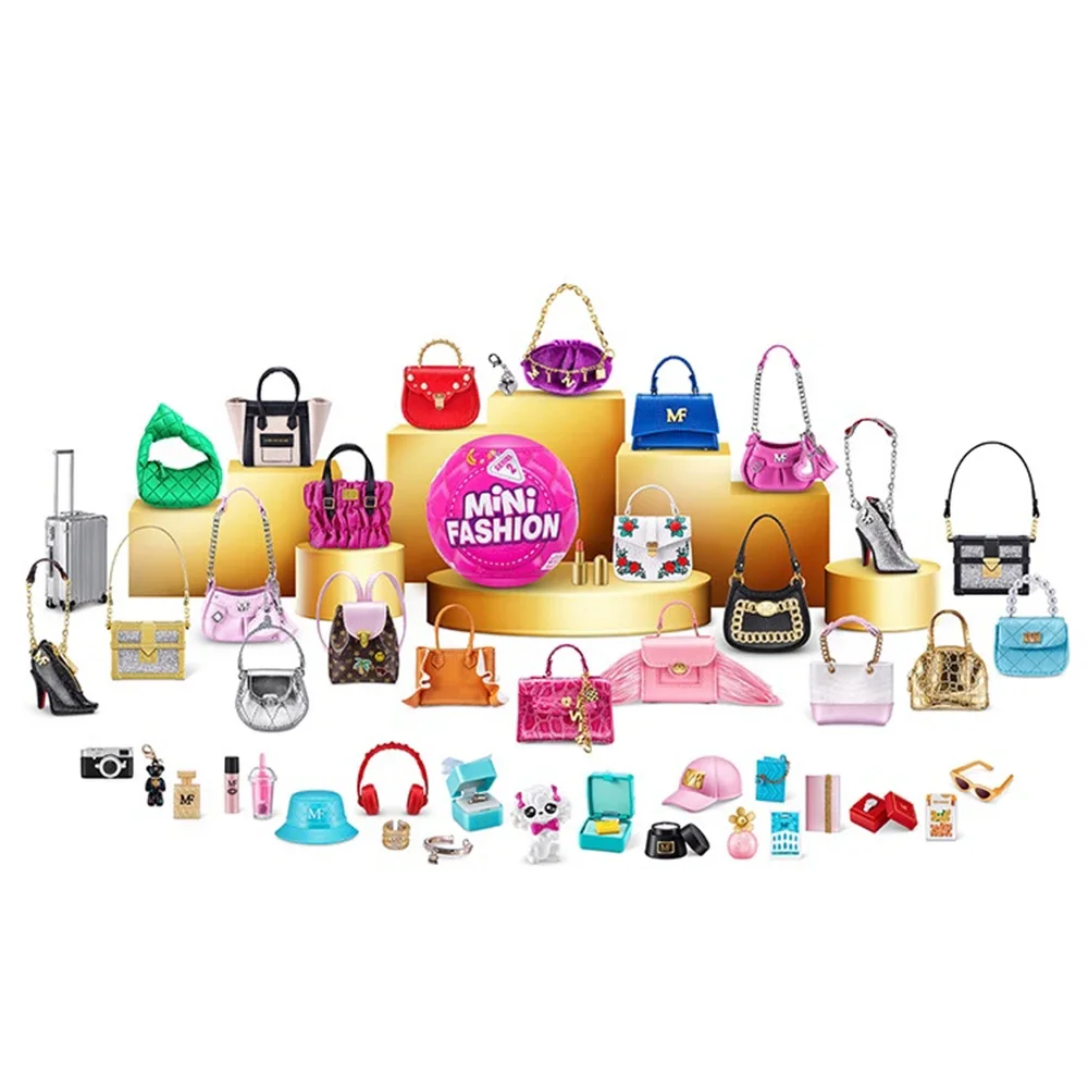 Original Miniature Toy Zuru Mini Brands Toys 5 Surprise Mini Brands Toy Miniature Toys Mystery Blind Box Fashion Bag Shoes Ball