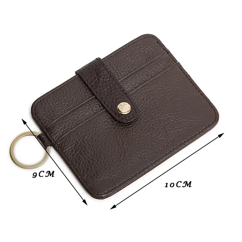 Leather Multi-card Slot Crad Holder Ultra-thin Square Card Wallet Wear-resistant Simple Unisex Credential Holder Change Folder