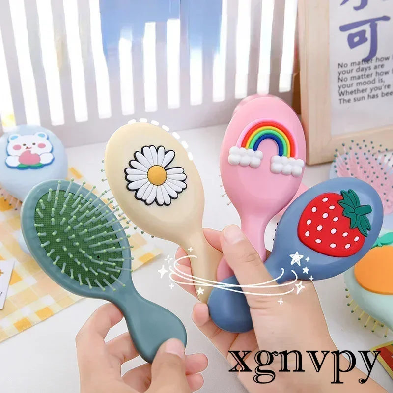 Kids Hair Combs Hair Brushes Child Portable Anti-static Comfortable Head Massage Combs Baby Boys Girls Hair Comb Orange Rainbow