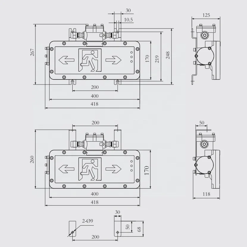 โคมไฟทางออกป้องกันการระเบิดสําหรับเรือ Olishore Platiomms ช่องพืชเคมี Emergeny ทางออกแสงป้องกันการระเบิด