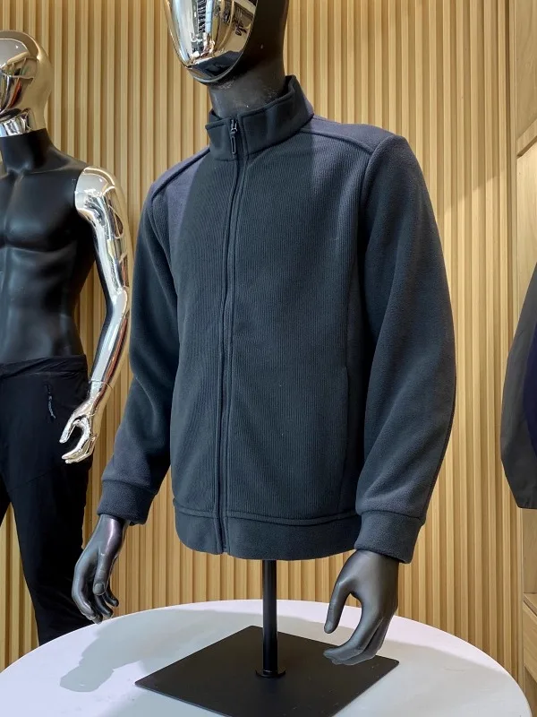 

Thiened Plu Men's Jaet Autumn Winter Warm Stand Collar Zipper Coat Trendy Stand Fit Double-Sided Temperature Loing