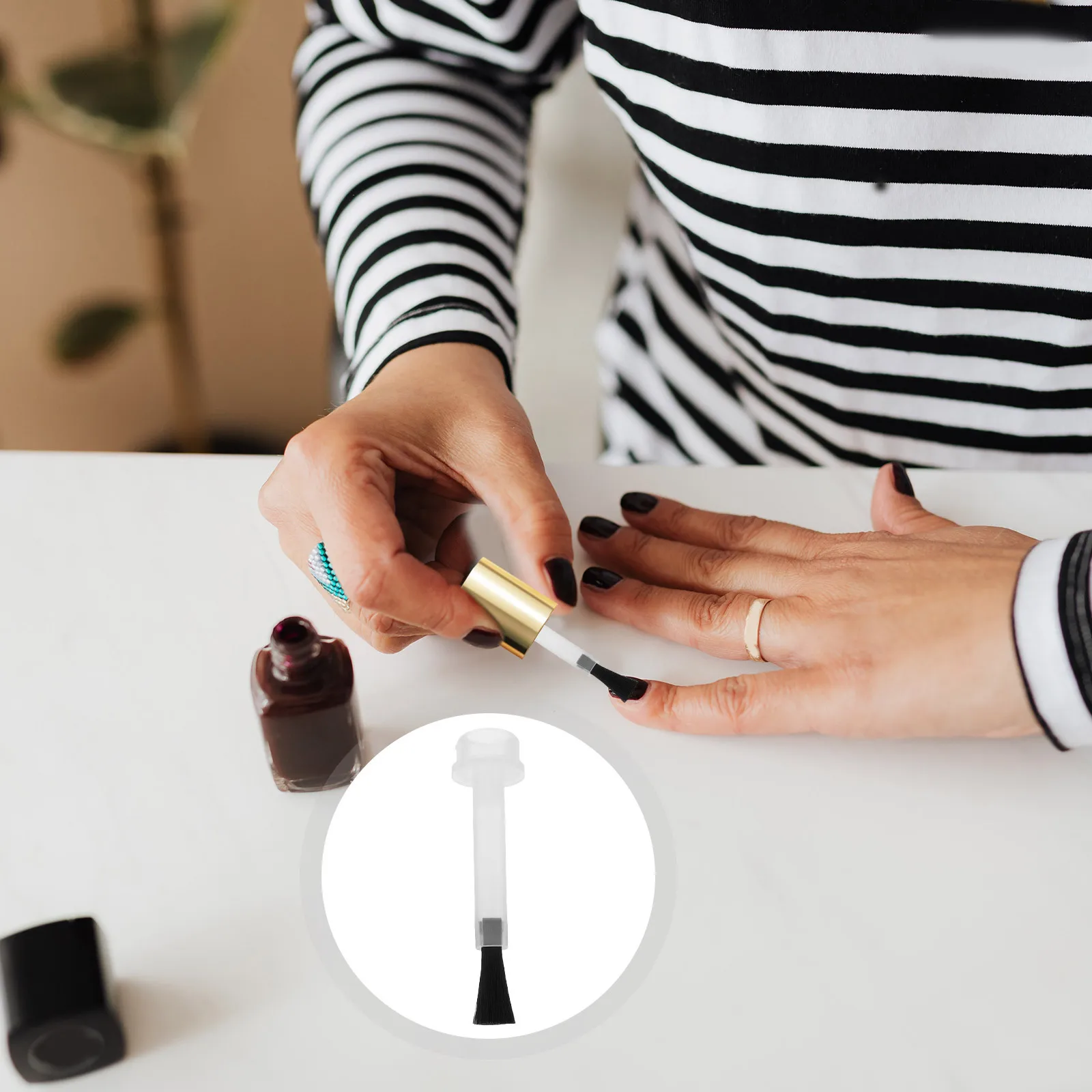 

50pcs Nail Replacement Brush Heads For Dipping Liquid Soft Bristle Disposable Nail Art Tools Nails Oil Wearing Brush