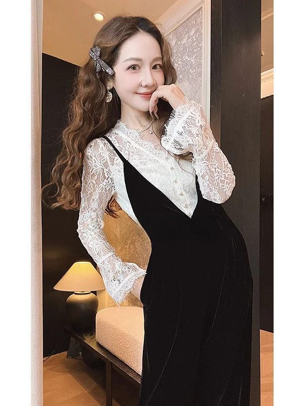 

PINZIKO Женская нейлоновая блузка с V-образным вырезом, длинными рукавами, кружевными вставками и вырезами, облегающая, универсальная, модная, во французском стиле