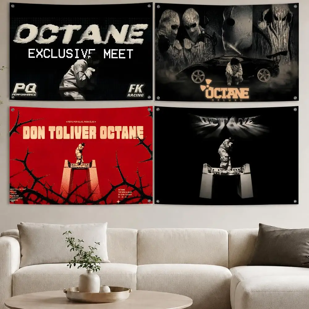 Rapper Don T-Toliver Octane Flags Aesthetic Wall Tapestry Printed Wall Hanging Living Room Party Outdoor Decor