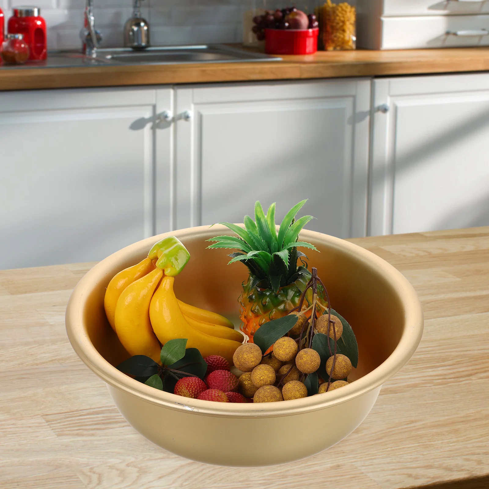 

Aluminum Large Capacity Metal Traditional Basin Round Kitchen Vegetable Washing Basin Fruit Washing Container