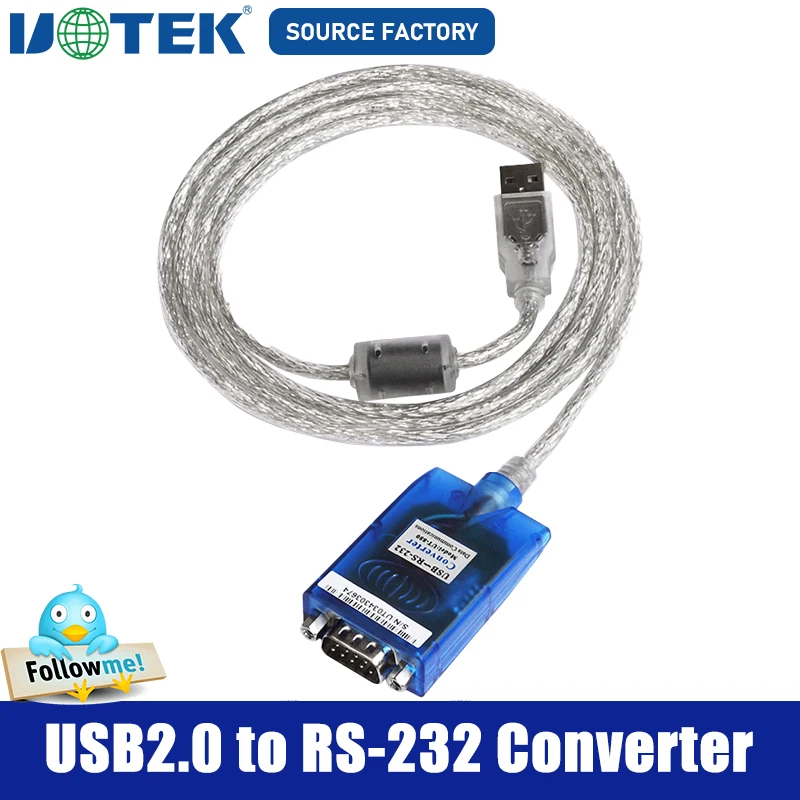 UOTEK 3M USB to RS232 Converter DB9 USB2.0 RS-232 Conversion Cable Serial Connector COM Adapter with Imported Chip UT-880J