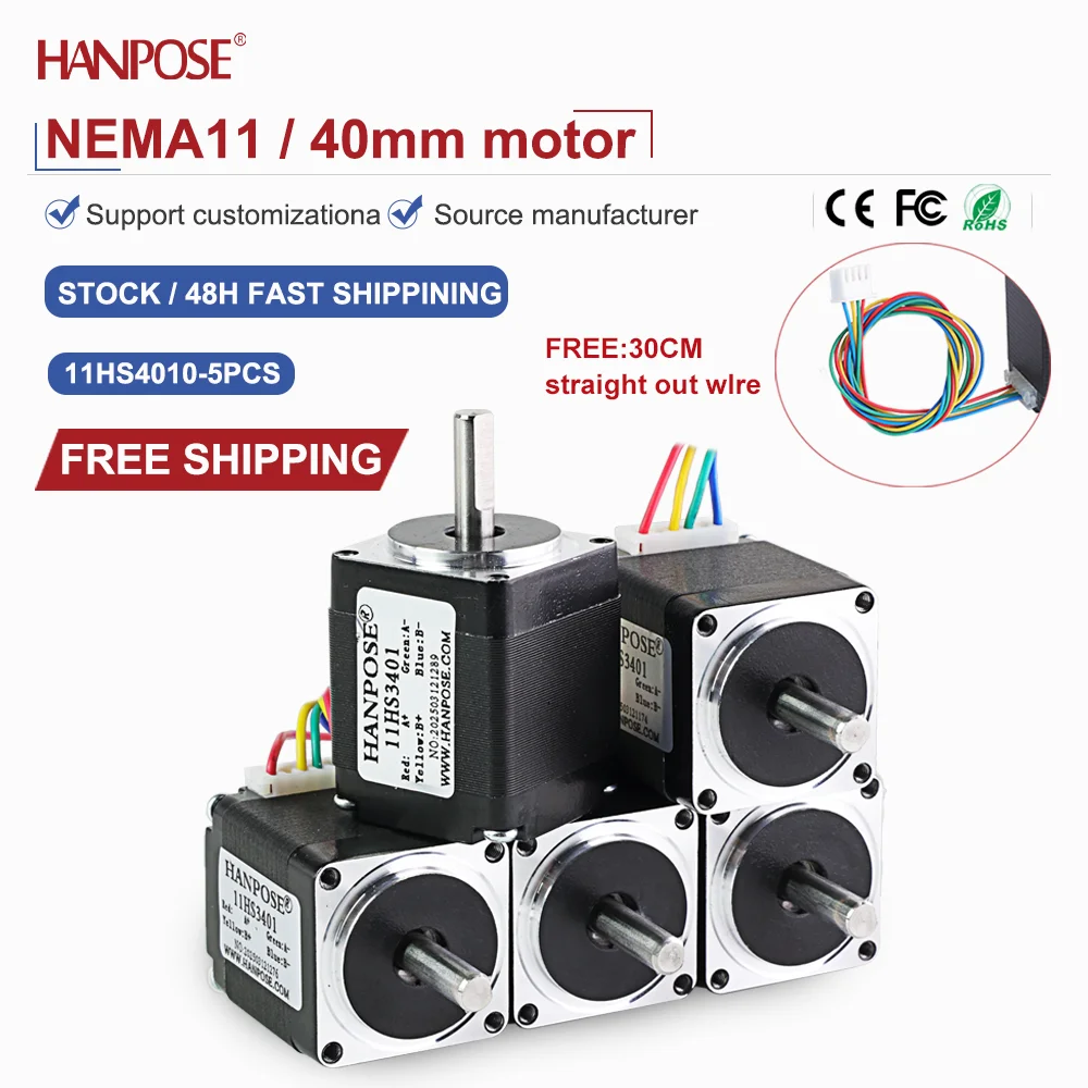 

NEMA11 5PCS 11HS4010 Miniature Stepper Motor 0.12N. m 0.8A 3D Printing Accessories Motor Manufacturer Direct Sales in Stock