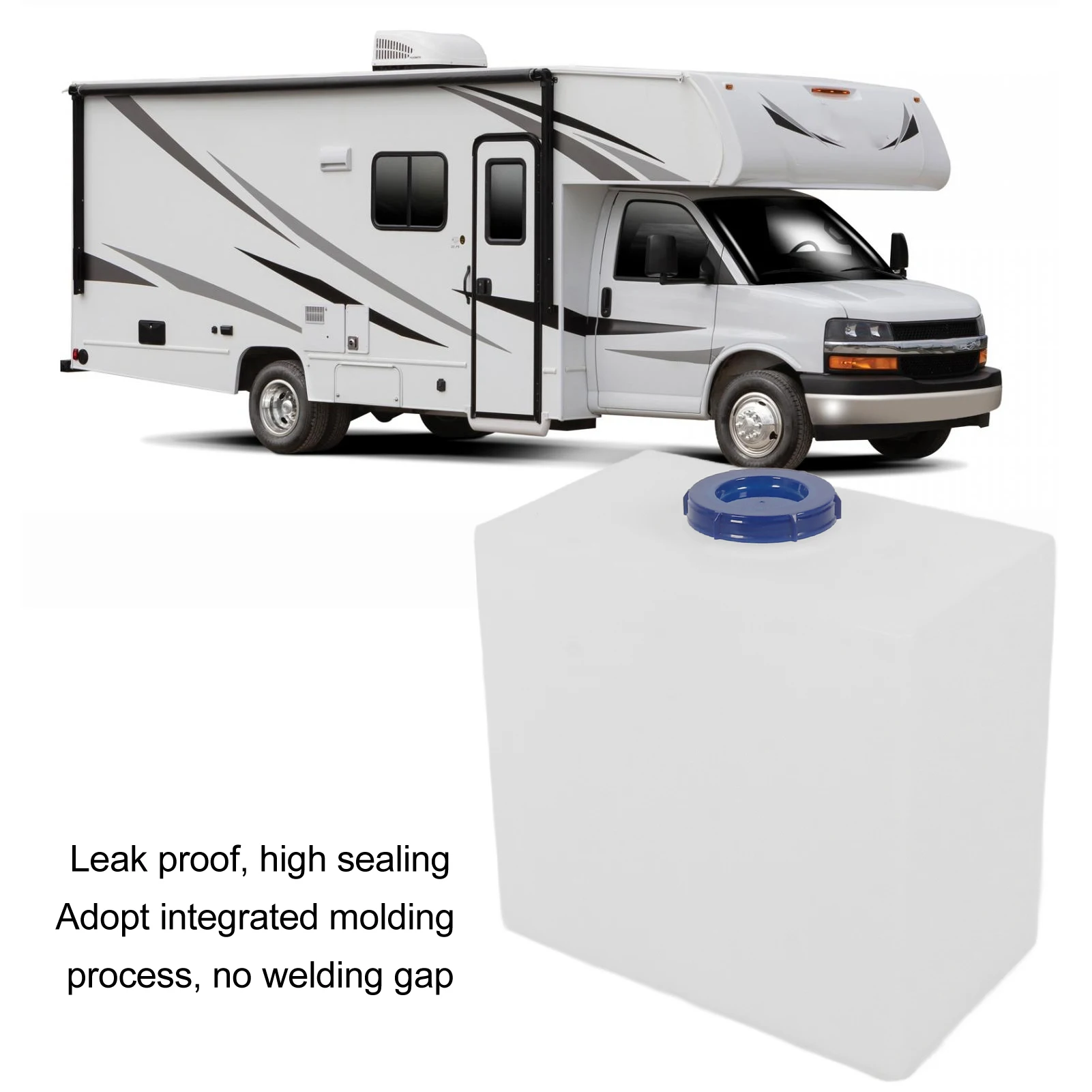 RV Water Storage Tank Heat Cold Resistant PE Fresh Water Tank 435×400×255mm/500×400×200mm for Trailer Boat Yacht Accessories
