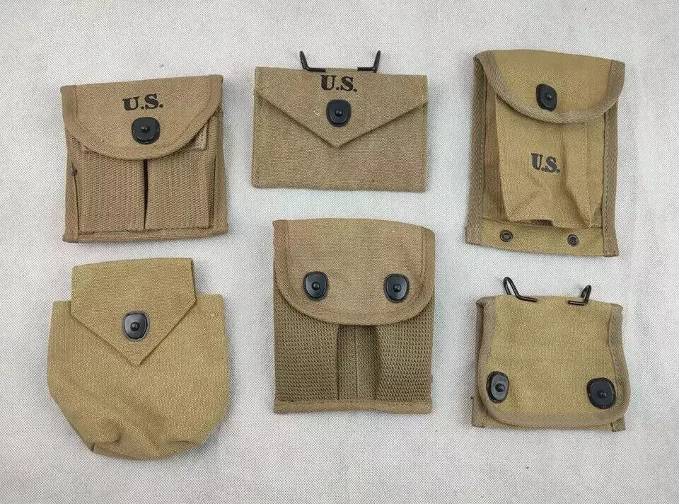 الاستنساخ العسكري الحرب العالمية الثانية WW2 أداة الجيش الأمريكي قماش حزام الحقيبة الكاكي أنماط متعددة المتاحة