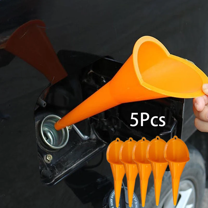 

5Pcs car long pole funnel gasoline refueling tool anti-splash plastic oil funnel motorcycle refueling car accessories tool