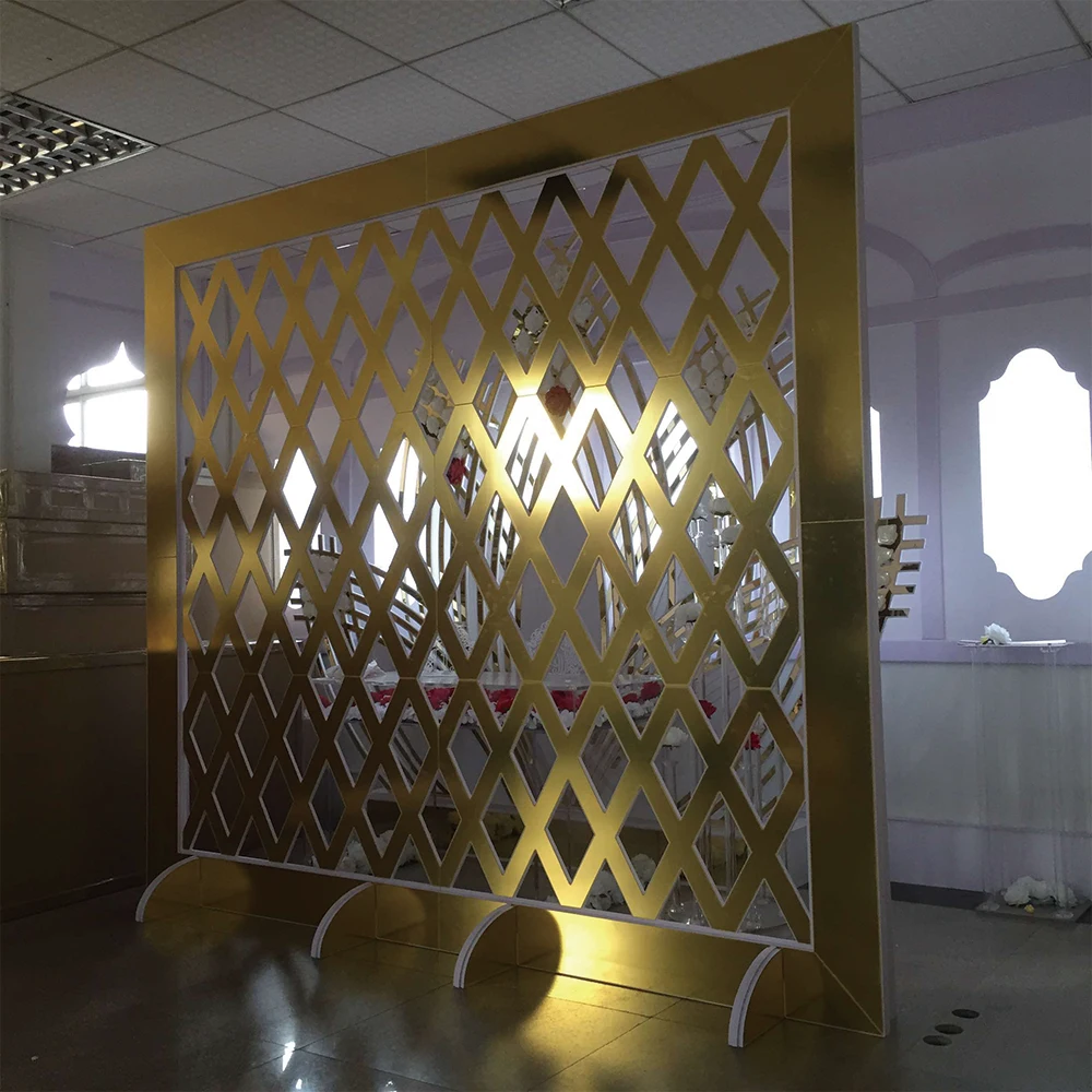 Luxury newest gold exquisite mesh wall decor panel backdrop