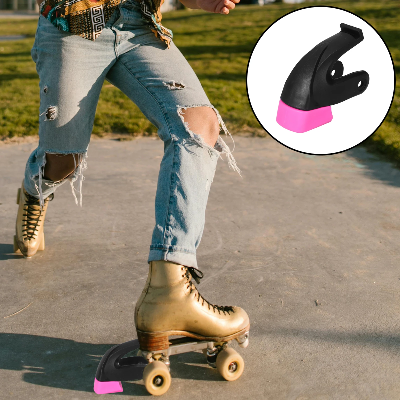 

1 комплект, универсальные роликовые коньки, тормозная колодка, сменные тормоза для роликовых коньков, белая резиновая пробка, износостойкая, легкая