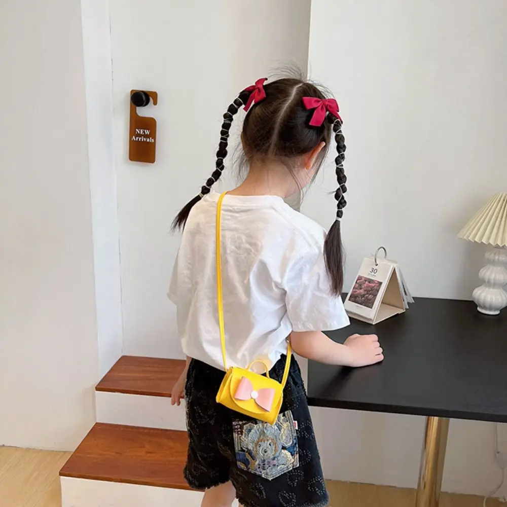 Korean Style Children Bag Fashion PU Mini Bow Coin Purse High-quality Shoulder Bag