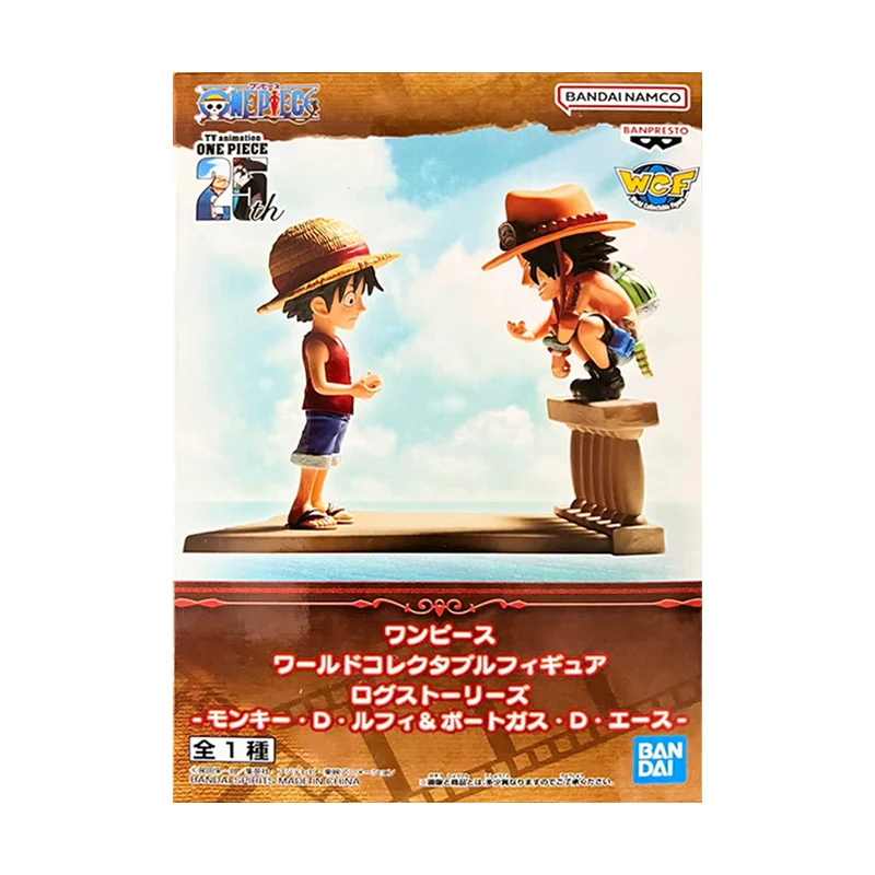 Bandai Banpresto One Piece WCF Log Stories Monkey D Luffy & Portgas D Ace Anime Original Action Figure Model Toy Gift Collection