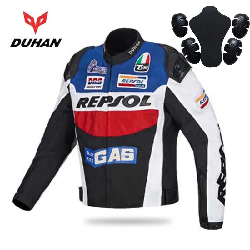 Warm DUHAN REPSOL Motorcycle Riding Jacket Motocross CE Protection Moto Clothes of 600D oxford Jackets Removable Warm lining