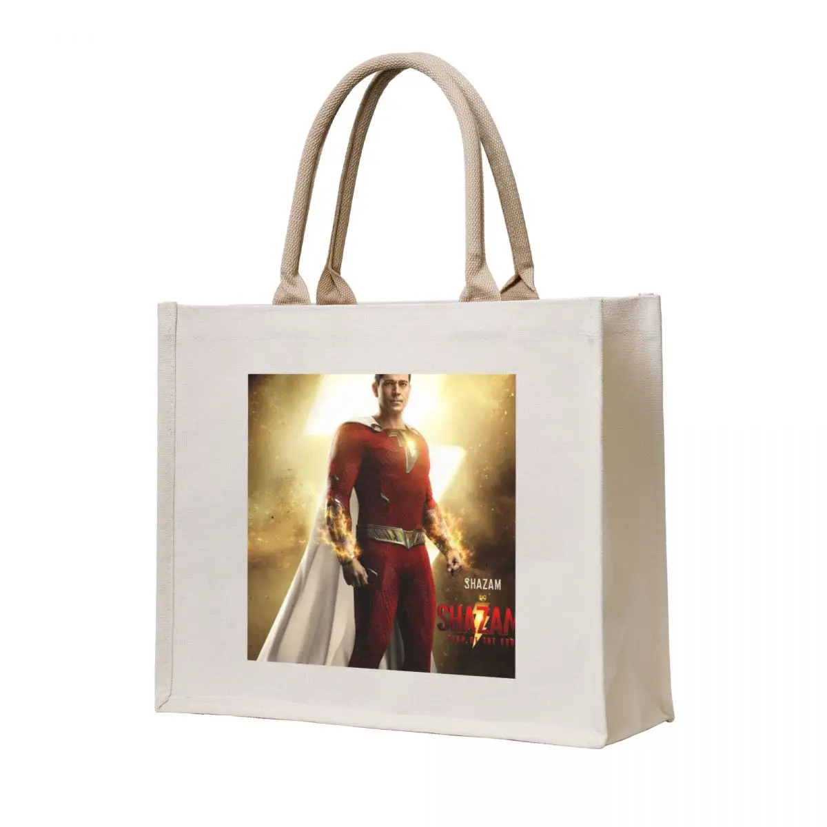 

Billy batson - shazam - Shazam movie (2023) poster Tote Bag reusable shopping bag Customizable tote bag Canvas
