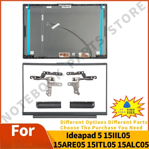 Cubierta trasera/bisel para Ideapad 5 15IIL05 15ARE05 15ITL05 15ALC05 bisagras para cubierta superior de portátil nueva pieza reemplazar reparación de Metal 15,6 pulgadas