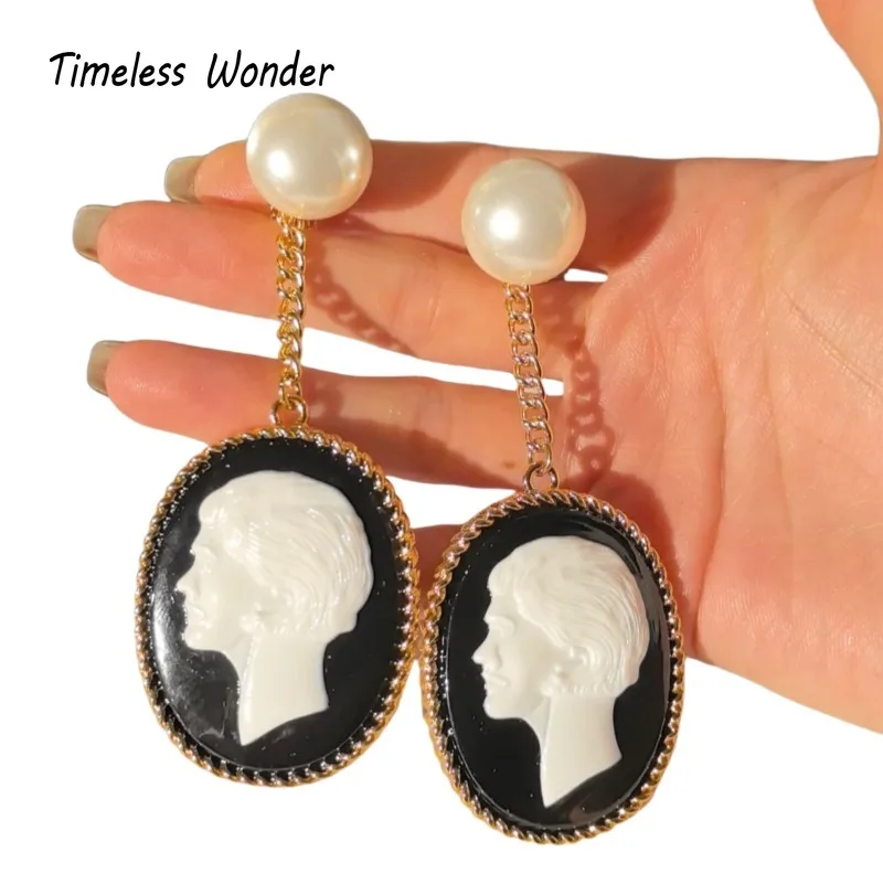 Timeless Wonder Fancy Geo Figure Clip on Earrings for Women Designer Jewelry Punk Luxury Rare Runway Top Cute Statement 4370