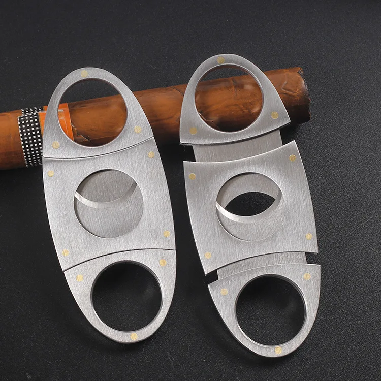 

New 1pcs Stainless steel cigar Cutter sharp blade double-edged cigar scissors portable cigar tools Cigars Accessories