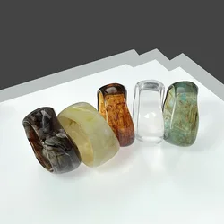 Vintage Resin Cuff Charms Bracelet Bangles for Women Fashion Jewelry Acrylic Wide Irregular Geometric Party Bangle For Girls
