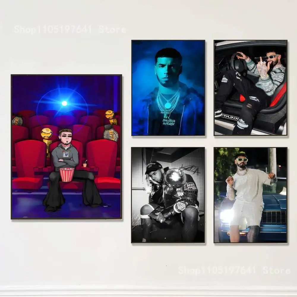 

A-Anuel AA Rapper Poster Prints Wall Art Picture Painting Gift Living Room Restaurant Bar Large Dec Sticker