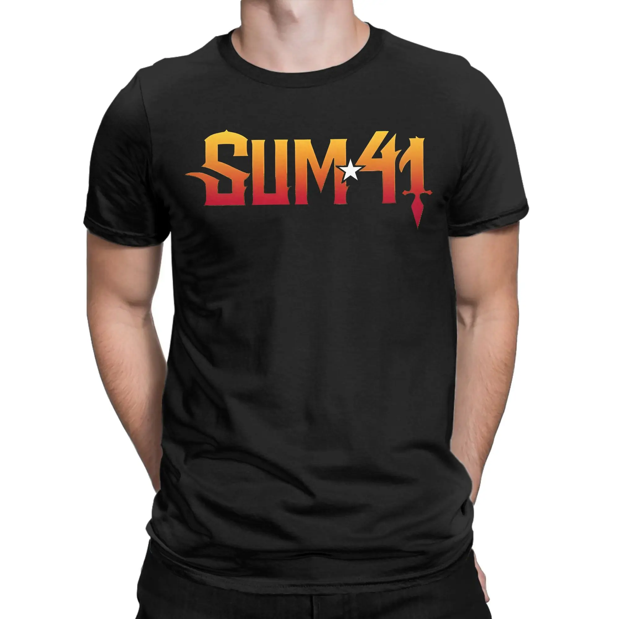 

Sum 41 Rock Band Logo Outfit Unisex T Shirt Pure Cotton Tee Graphic Printing Punk Music Tops T-shirt