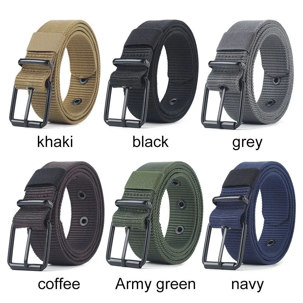 Durable Simple Nylon Canvas Braided Belt Casual Luxury Design Pin Buckle Waistband Weave Waist Band For Man
