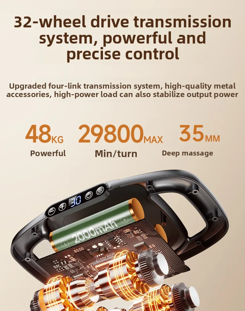 JAIYORL 32 Massage Heads Massage Gun Deep Tissue Muscle Professional Grade High Quality Wireless Frequency Vibration Masajeador