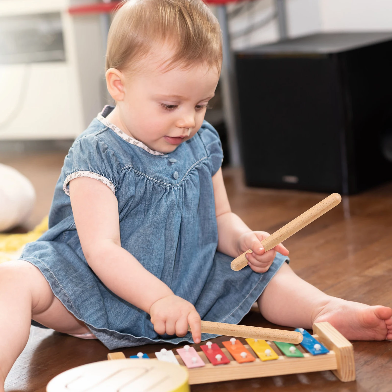 

20pcs Wooden Rhythm Sticks Musical Instrument Early Educational Classroom Percussion Sticks Music Tools