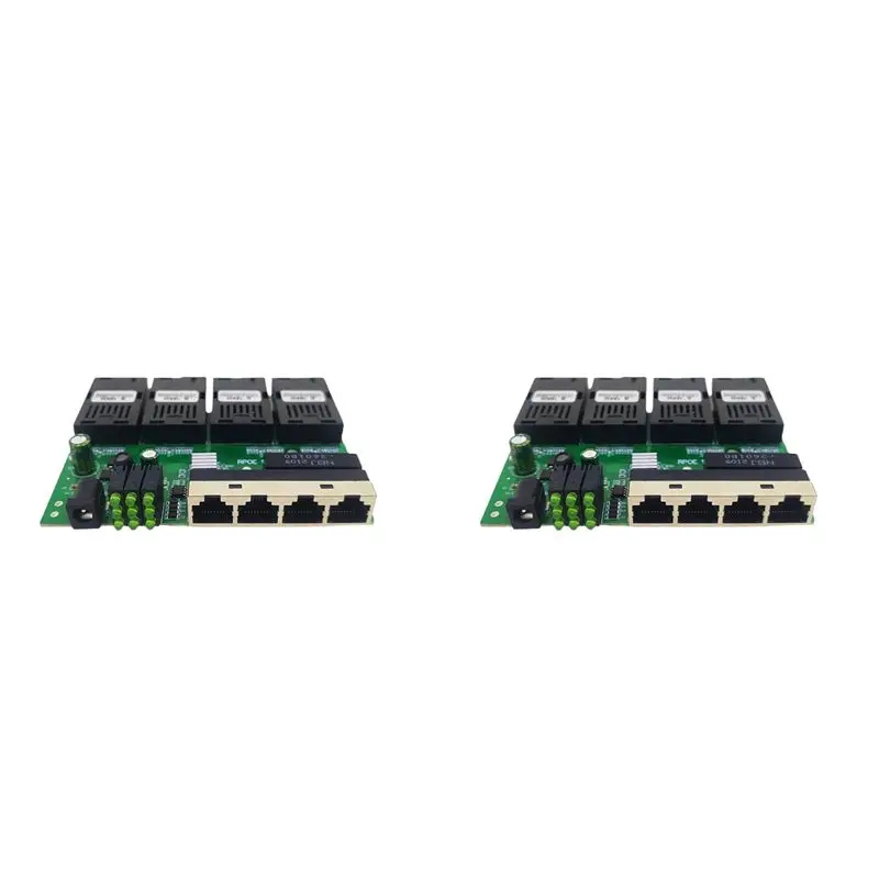 

Оптический медиаконвертер Superior-2X 100M Reverse POE Fast Ethernet Fiber Switch 4F4E с выходом 12В, плата PCBA SC Metro Board