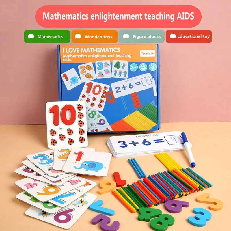 

Mathematical Enlightenment AIDS Kids Toys Numbers Toy Learning Sticks Game Wood Jigsaw Puzzles Kindergarten Supplies Math Gifts