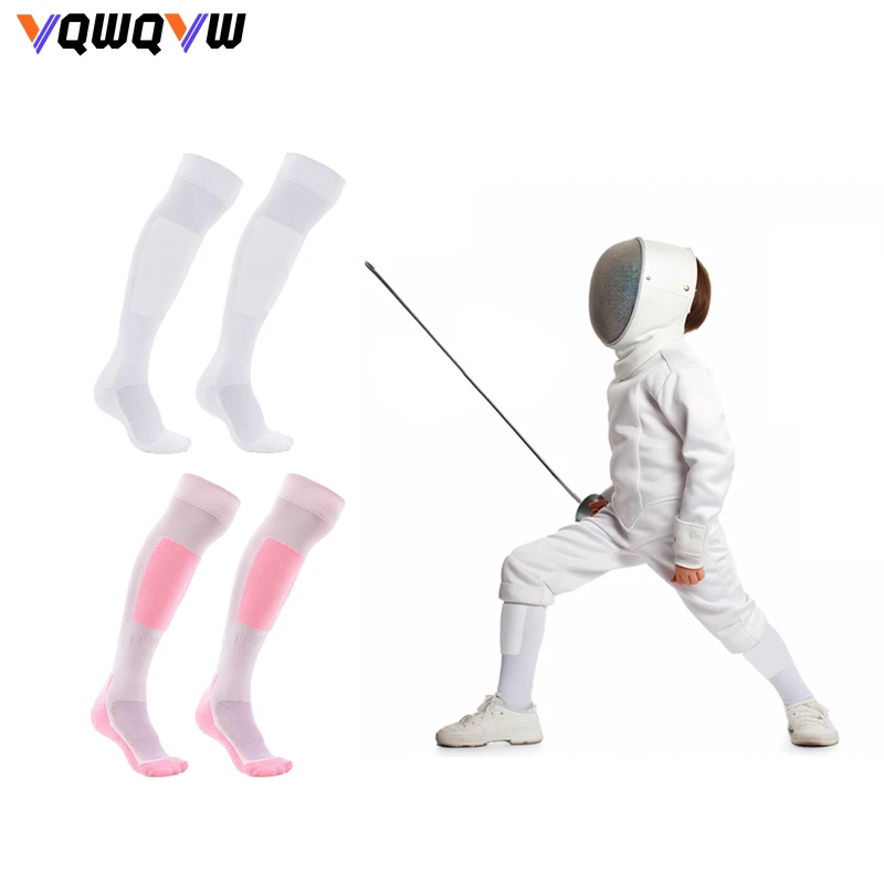 

1pair Adult & Kids Fencing Socks over the Knee Breathable Moisture Wicking for Foil Saber & Epee Youth Fencers