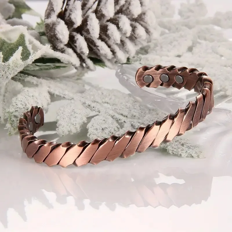 

Copper Bracelet For Men And Women, Magnetic Bracelet With Magnets, Adjustable Cuff Bangle Valentine's Day Jewelry Gift