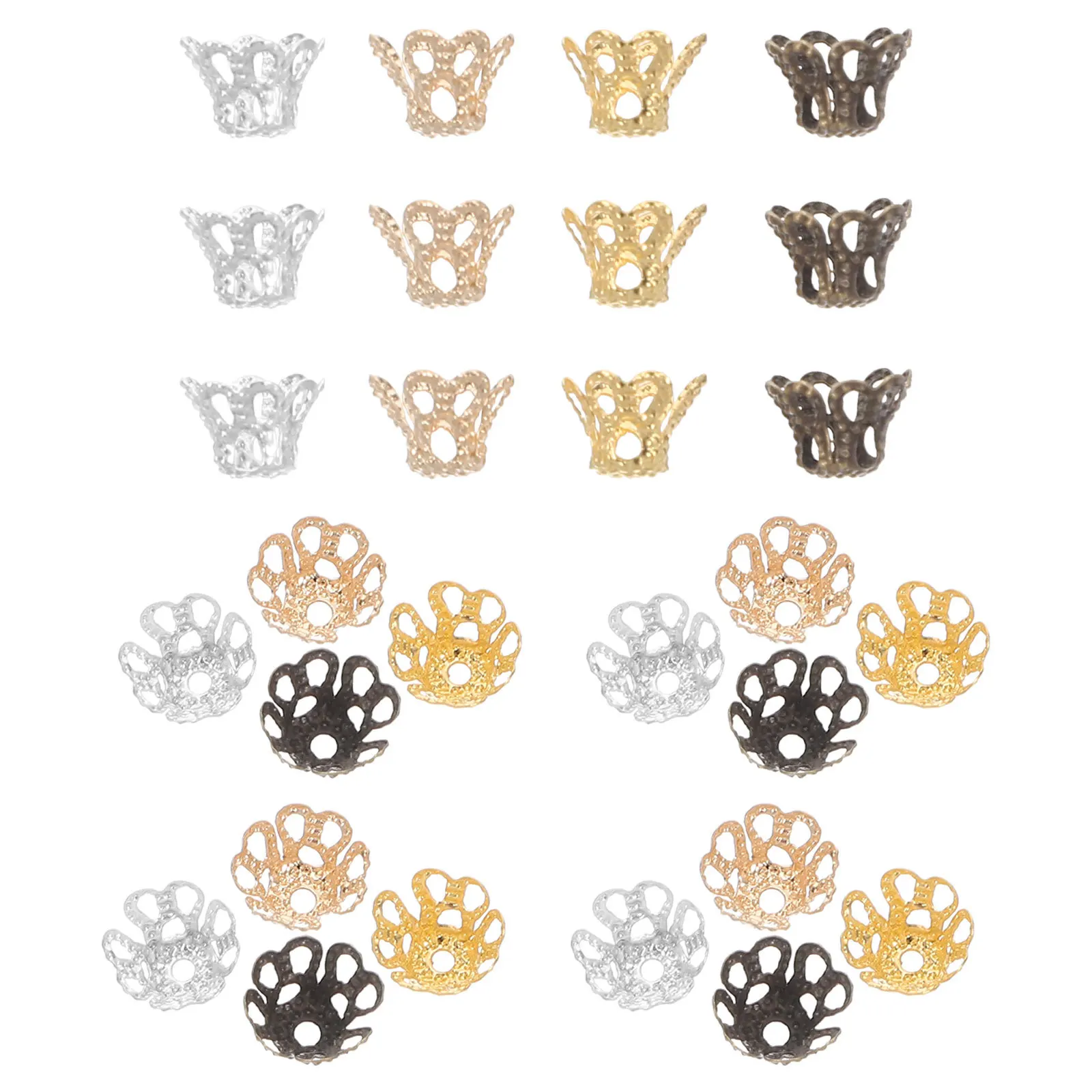

500Pcs 5x6mm Hollow Metal Flower Bead Caps for Jewelry Making Earring Bracelets Necklace DIY Spacer Caps for Crafts