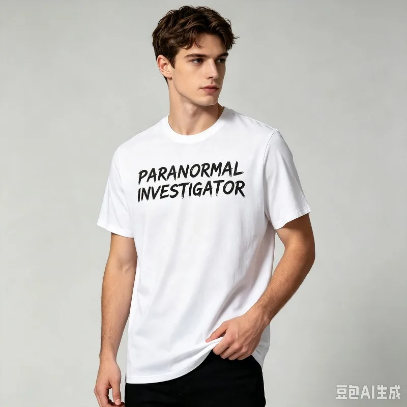 Paranormal Investigator Graphic T‑Shirt 100% Cotton Men Short Sleeve Tee Halloween Mystery Adventure Casual Gift Idea Night  Top