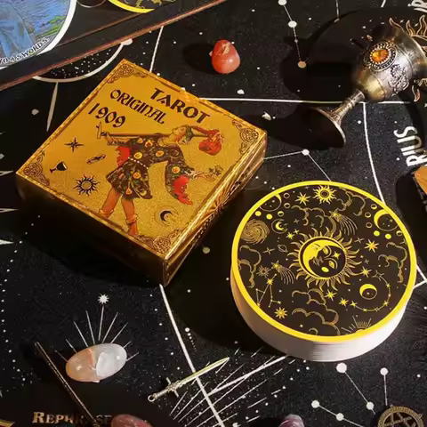 PVC Classic Learning of Plastic Circular Card Deck 10x10 Cm Tarot Games Waterproof 78 Pcs Cards